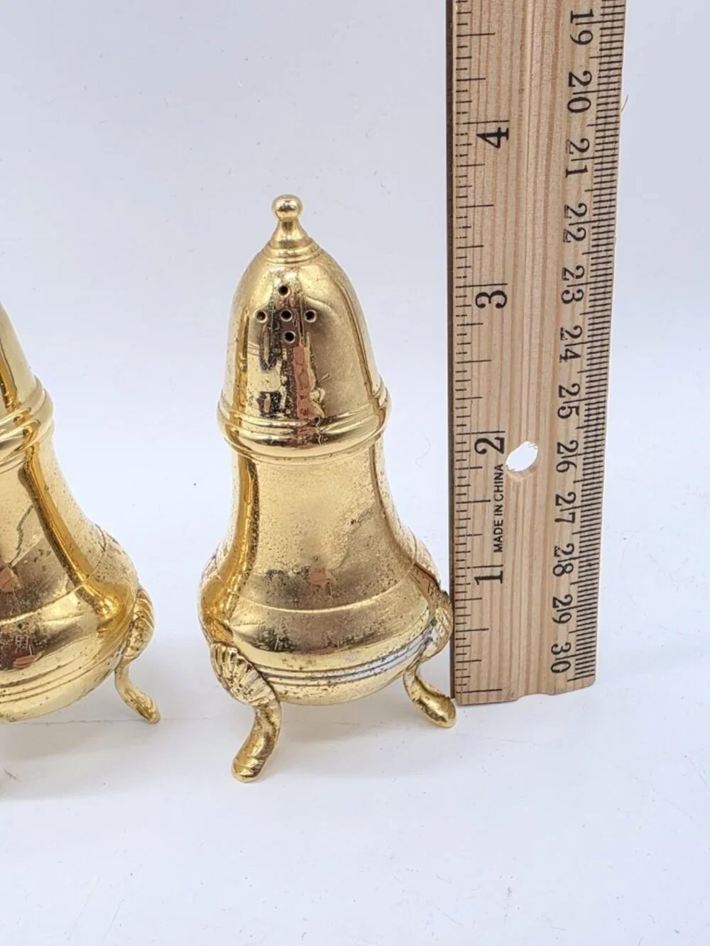 Electroplated 24K Gold Salt & Pepper Shakers Elegant Wedding Holiday Vintage